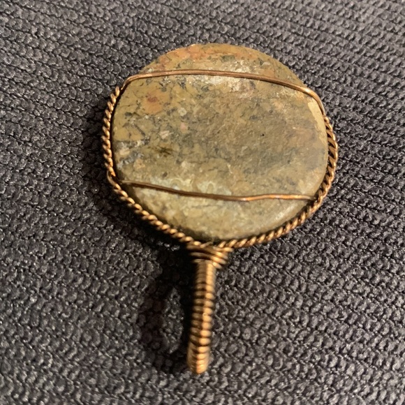 Handmade ammonite fossil wire wrapped wearable art pendant for necklace unisex - Picture 10 of 13